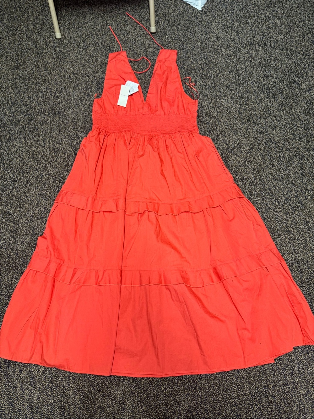 Abercrombie & Fitch Bright Orange Sleeveless Maxi Dress - Picture 2 of 11